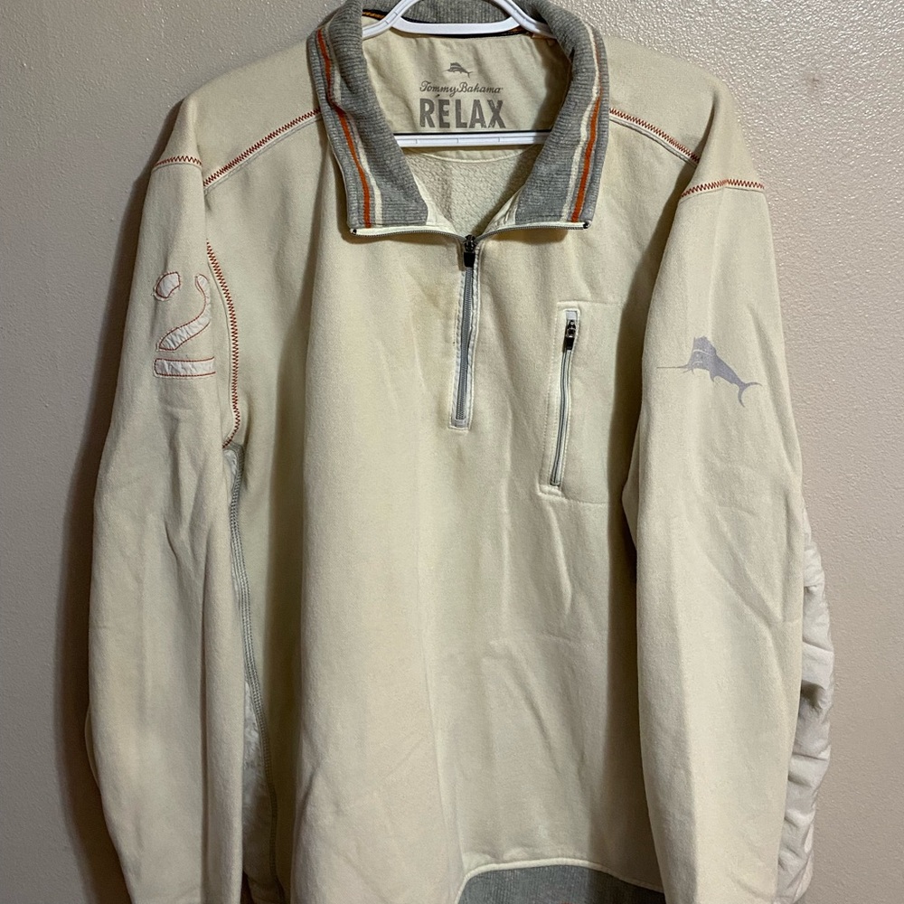 White Tommy Bahama Quarter Zip